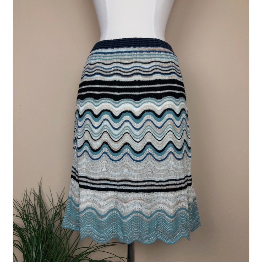 MISSONI ZIGZAG METALLIC SKIRT 40 - Picture 1 of 5